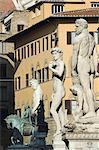 Marble statues, Piazza della Signoria, Florence, Tuscany, Italy, Europe