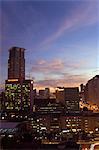 City skyline at sunset, Makati Business District, Manila, Philippines, Southeast Asia, Asia