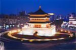 Bell Tower dating from 14th century rebuilt by the Qing in 1739, Xian City, Shaanxi Province, China, Asia