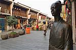 A bronze statue in Qinghefang Old Street in Wushan district of Hangzhou, Zhejiang Province, China, Asia