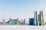 Replica ice sculptures of Notre Dame Cathedral and London's Tower Bridge at the Ice Lantern Festival, Harbin, Heilongjiang Province, Northeast China, China, Asia