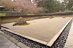 Ryoanji Tempel, trockenen Stein Garten und Blüte, UNESCO-Weltkulturerbe, Kyoto City, Insel Honshu, Japan, Asien