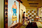 Photo de lutteur de sumo champion, la ville de Tokyo, l'île de Honshu, Japon, Asie