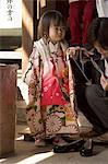 7-5-3 festival, girl at Kitano Tenmangu shrine, Kyoto city, Honshu, Japan, Asia