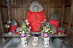 Statues bouddhistes de Jizo, ville de Kyoto, Honshu, Japon, Asie