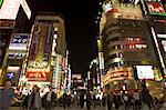 Night time city lights, Shinjuku, Tokyo, Honshu, Japan, Asia