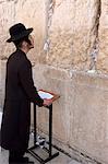 Praying at the Western (Wailing) Wall, Old Walled City, Jerusalem, Israel, Middle East