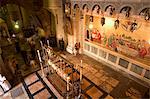 Wall painting of Jesus Christ's death, Church of the Holy Sepulchre, Old Walled City, Jerusalem, Israel, Middle East