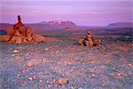 Rock cairns in the north of the country, Myvatyn (Myvatn) Nature Reserve, Iceland