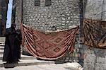 Lokalen Frau Fuß Schritte, Decke auf der Wand, Aleppo (Haleb), Syrien, Naher Osten