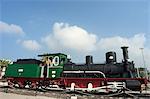 Steam train displayed outside station, Lattakia, Syria, Middle East