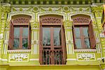 Facade of traditional Singaporean colonial building in Arab Quarter, Colonial District, Singapore, Southeast Asia, Asia