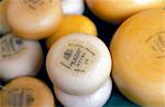 Close-up of Dutch cheeses, Amsterdam, The Netherlands (Holland), Europe