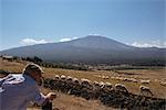 Shepherd, Mount Etna, Sicily, Italy, Europe