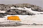 Scientists camp, Petermann Island, Lemaire Channel, Antarctic Peninsula, Antarctica, Polar Regions