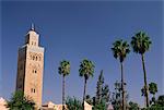 Minaret de la mosquée de la Koutoubia, Marrakech (Marrakech), Maroc, Afrique du Nord, Afrique