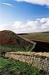 Roman Wall, Steelrigg, Hadrian's Wall, UNESCO World Heritage Site, Northumbria, England, United Kingdom, Europe