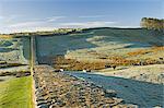 Hadrians Wall and Housesteads Roman Fort, UNESCO World Heritage Site, Northumbria, England, United Kingdom, Europe