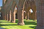 Interior of the nave of the 13th century Cistercian Sweetheart Abbey, founded by Devorgilla, Lady of Galloway, New Abbey, Dumfries and Galloway, Scotland, United Kingdom, Europe