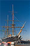 HMS Warrior, 1860, iron hull, built 1769-1765, sail and steam powered, Portsmouth Historical Dockyard, Portsmouth, Hampshire, England, United Kingdom, Europe