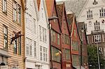 Wooden merchants premises, Bryggen old harbour side, UNESCO World Heritage Site, Bergen, Norway, Scandinavia, Europe