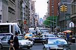 Busy traffic at Broadway, downtown Manhattan, New York, New York State, United States of America, North America