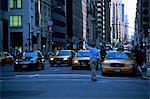 Main hailing taxi in downtown Manhattan, New York, New York State, United States of America, North America