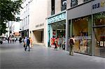 Fashion shops on Konigsallee street, Dusseldorf, North Rhine Westphalia, Germany, Europe