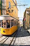 Funicular at Elevador da Bica, Lisbon, Portugal, Europe