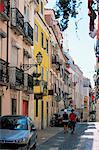 Street in Bairro Alto, Lisbon, Portugal, Europe