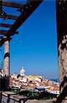 Miradouro de Santa Luzia with a view over the Moorish quarter, the Alfama, Lisbon, Portugal, Europe