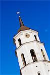 Clock tower by the cathedral, Vilnius, Lithuania, Baltic States, Europe