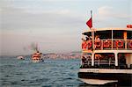 People on the boat crossing the Bosphorus, Istanbul, Turkey, Europe