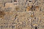 Soulagement de mur, Temple d'Amon à Karnak, Thèbes, patrimoine mondial de l'UNESCO, Egypte, Afrique du Nord, Afrique