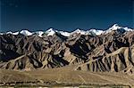 Vallée de l'indus et Stok Kangri massif, Leh, Ladakh, Himalaya indien, Inde, Asie