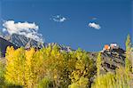 Matho gompa (monastère) et le massif de Stok Kangri, Ladakh, Inde Himalaya, Inde, Asie