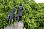 Statue de Gediminas, grand-duc de Lituanie et fondateur de Vilnius, Vilnius, Lituanie, pays baltes, Europe