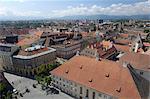 Sibiu from the Evangelical Cathedral tower, Sibiu, Transylvania, Romania, Europe