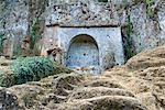 La tombe de la sirène, la nécropole Sopraripa, les nécropoles étrusques de Sovana, Sovana, Grosseto, Toscane, Italie, Europe