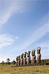 AHU Akivi, patrimoine mondial UNESCO, île de Pâques (Rapa Nui), Chili, Amérique du Sud