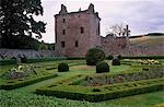 Edzell Castle dating from the 17th century, with a late medieval tower house, and garden, near Edzell Village and Brechin, Angus, Scotland, United Kingdom, Europe