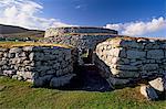 Le blockhaus de l'entrée, Clickhimin broch (tour), Lerwick, continentale, les îles Shetland, Ecosse, Royaume-Uni, Europe