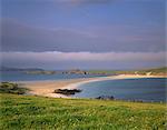 Tombolo de Isle St Ninian, connexion St Ninian au continent, continent du Sud, îles Shetland, Ecosse, Royaume-Uni, Europe