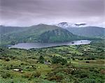 Glanmore Lake from Healy Pass, Beara Peninsula, County Kerry, Munster, Republic of Ireland, Europe