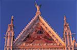 Coronation of Mary, on the facade of the Duomo, mosaic by Augusto Castellani dating from 1877, Siena, UNESCO World Heritage Site, Tuscany, Italy, Europe