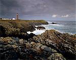 Crosse de phare de Lewis (Rubha Robhanais), de la pointe nord de Lewis, Lewis, Hébrides extérieures en Écosse, Royaume-Uni, Europe