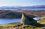 Dun Carloway (Dun Charlabhaigh) broch datant d'entre 100 avant JC à 100 après J.C., un des meilleurs conservé en Écosse, Lewis, Hébrides extérieures en Écosse, Royaume-Uni, Europe