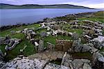 Remains of Iron Age dwelling houses around Broch of Gurness, Aikerness, dating from circa 200 BC, settlement from Iron age and Pictish period, Mainland, Orkney Islands, Scotland, United Kingdom, Europe