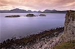 Black Cuillins range from the shores of Loch Eishort, Isle of Skye, Inner Hebrides, Scotland, United Kingdom, Europe