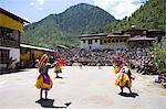 Festival bouddhiste (Tsechus), vallée de Haa, Bhoutan, Asie